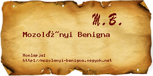 Mozolányi Benigna névjegykártya